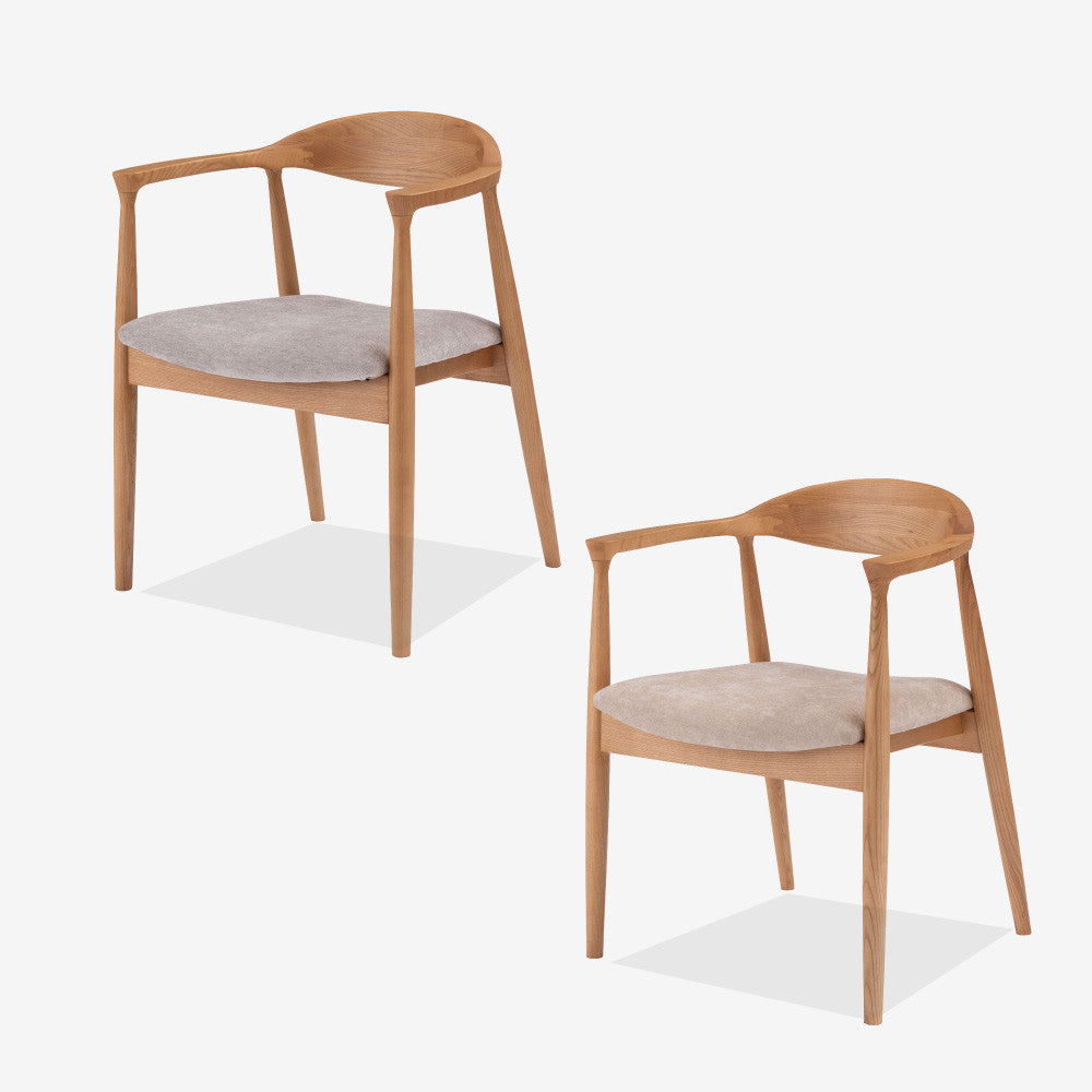 肘掛け付き北欧ダイニングチェア