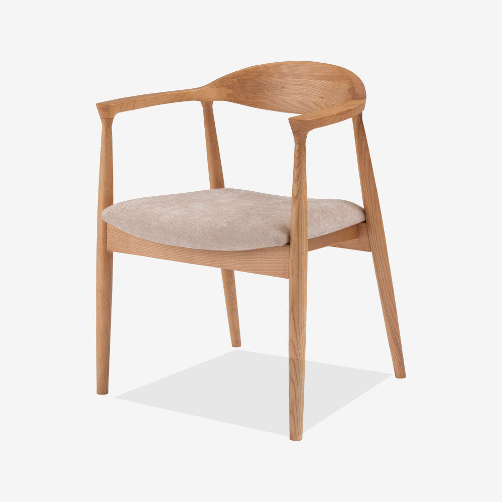 肘掛け付き北欧ダイニングチェア