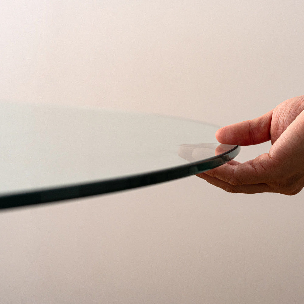 ラウンドガラスダイニングテーブル