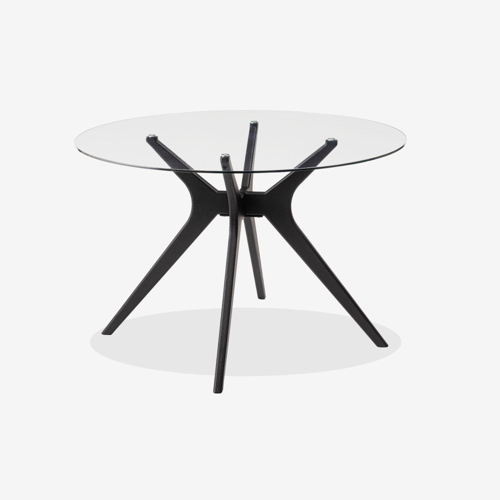 ラウンドガラスダイニングテーブル