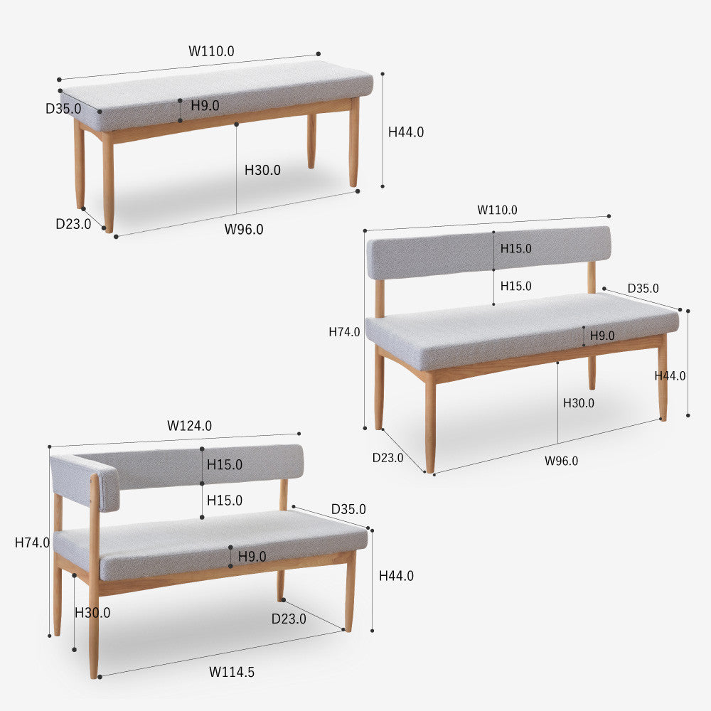 ベンチソファ3点セット