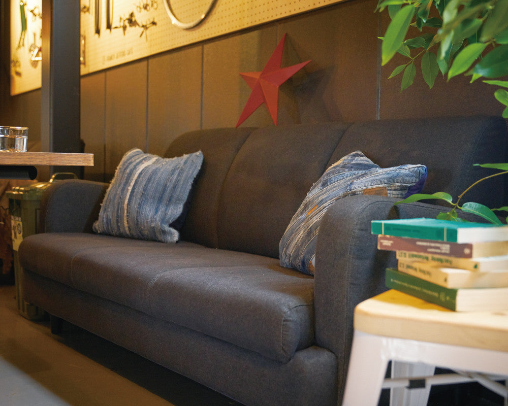 ブラックデニムソファ　３人掛