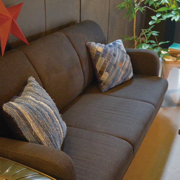 ブラックデニムソファ　３人掛